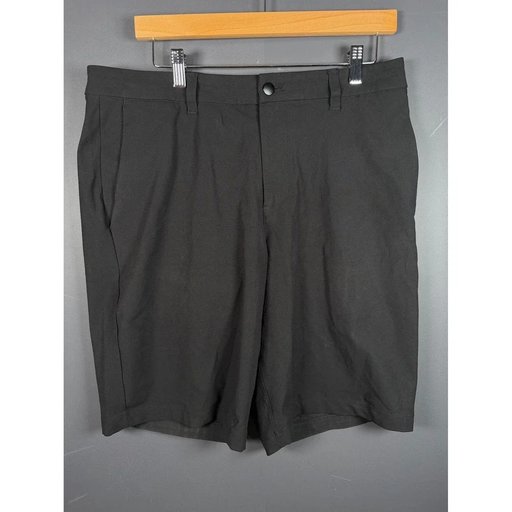 Lululemon Mens Commission Shorts Black Size 33 Golf Chino Technical Casual